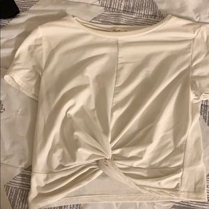 White top with twist front